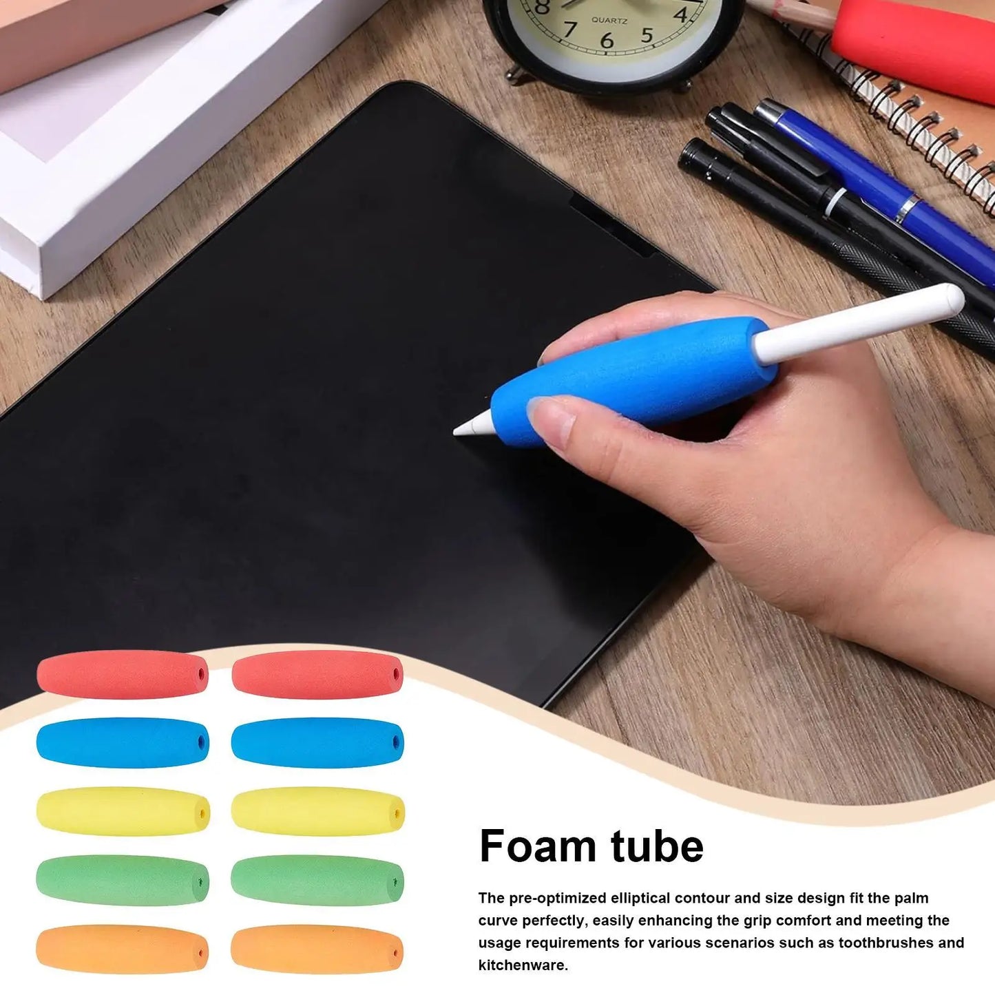 10pcs Foam Grip Tubing Anti-Slip Cutlery Padding Handle for Cooking Kitchen Disabled Eating Crafts Adults Elderly Supplies Peaceful Pleasures Health and Wellness