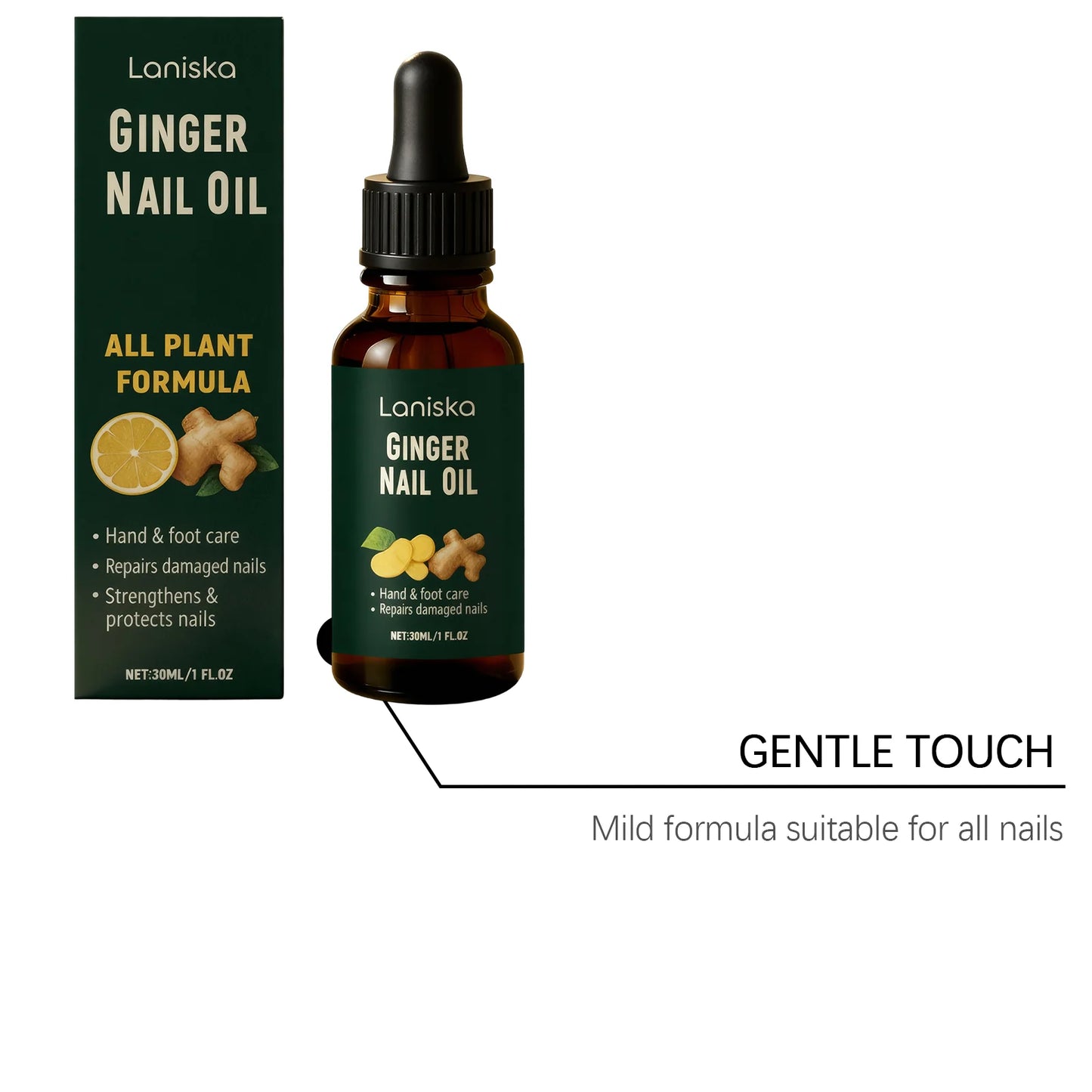 Ginger Nail Oil Fungus Treatment Repair Brittle Damaged Nails Anti Breakage Paronychia Onychomycosis Toe Nail Fungus Care Liquid Peaceful Pleasures Health and Wellness