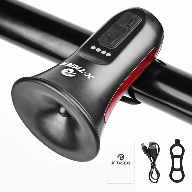 X-TIGER Electric Bike Horn & Light | USB Rechargeable IPX4