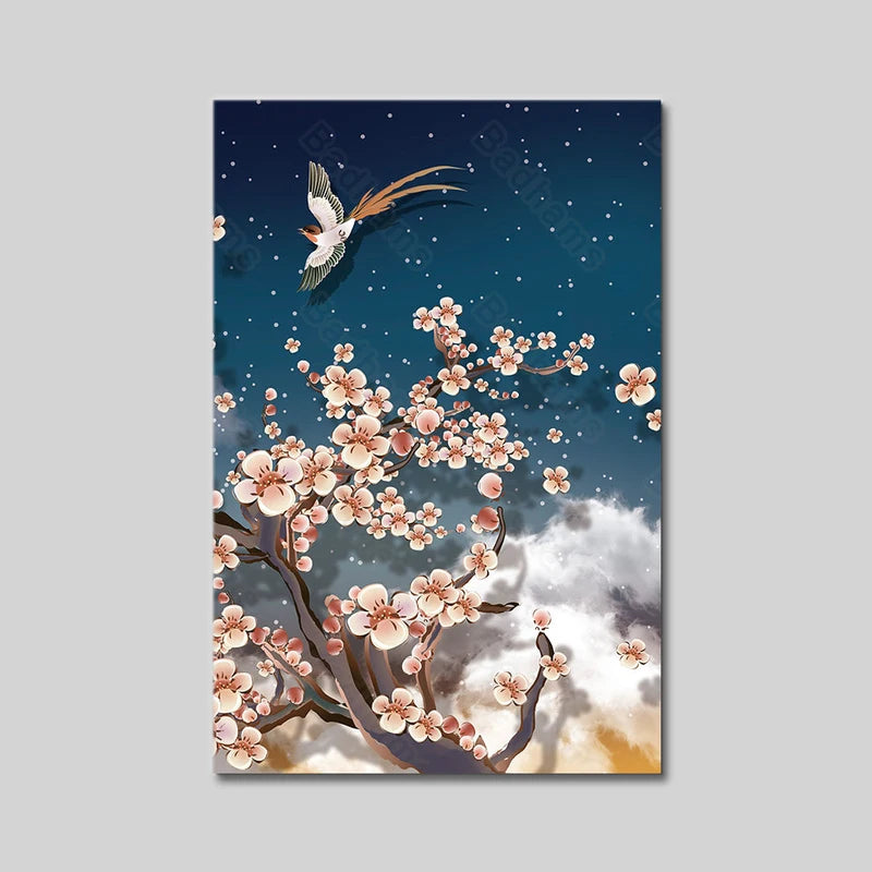 Plum Blossom Chinese Style Canvas Wall Art | Unframed Print