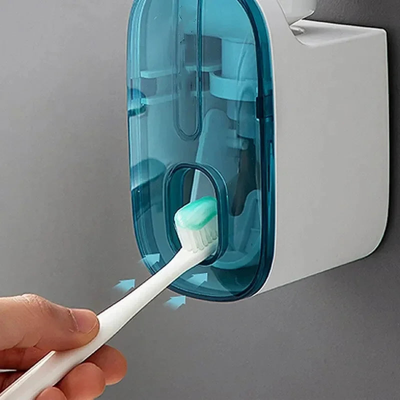 1 PCS Automatic Toothpaste Dispenser Bathroom Accessories Wall Mount Lazy Toothpaste Squeezer Toothbrush Holder Peaceful Pleasures Health and Wellness