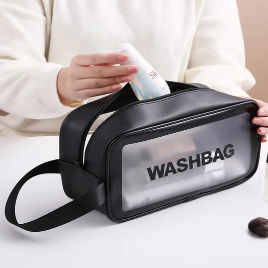 Large Transparent Waterproof Cosmetic Travel Bag | PVC Makeup Cosmetic Travel Bag Oasis Select
