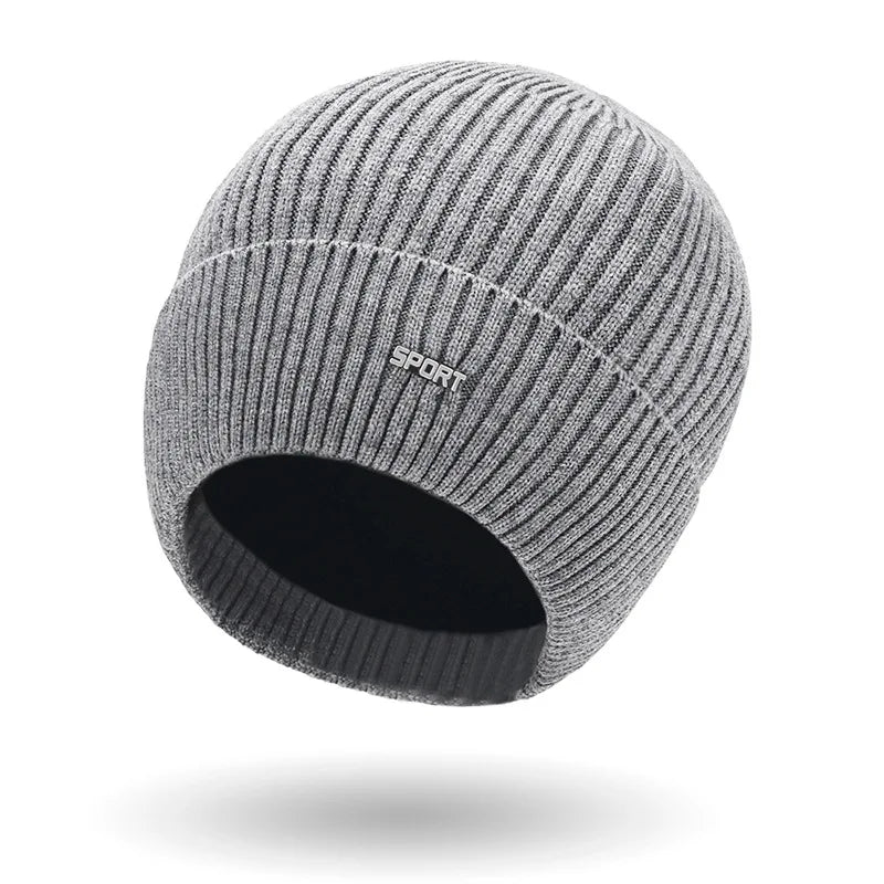 Winter New Solid Color Men's And Women's Knitted Hats+Ear Protection Scarf Set Warm Hat Scarf,Outdoor Warm Hat Warm Peaceful Pleasures Health and Wellness Light Gray One Size