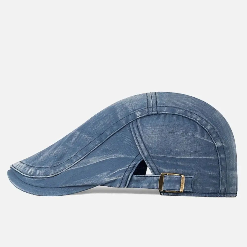 Retro Washed Cotton Beret Newsboy Hat – Adjustable Unisex Cap