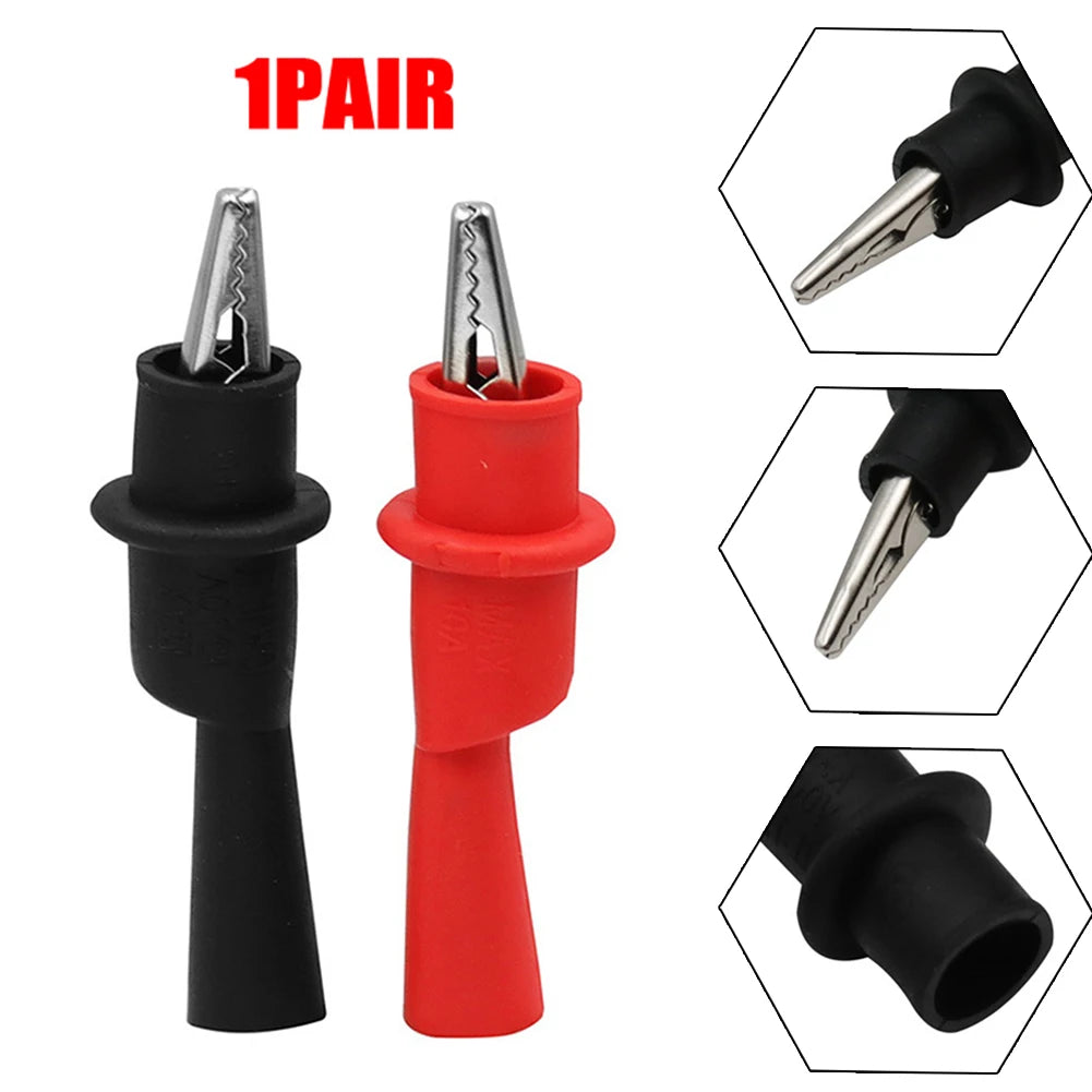Alligator Crocodile Test Clip Wire Tips Clamp Red+black Multi-meter