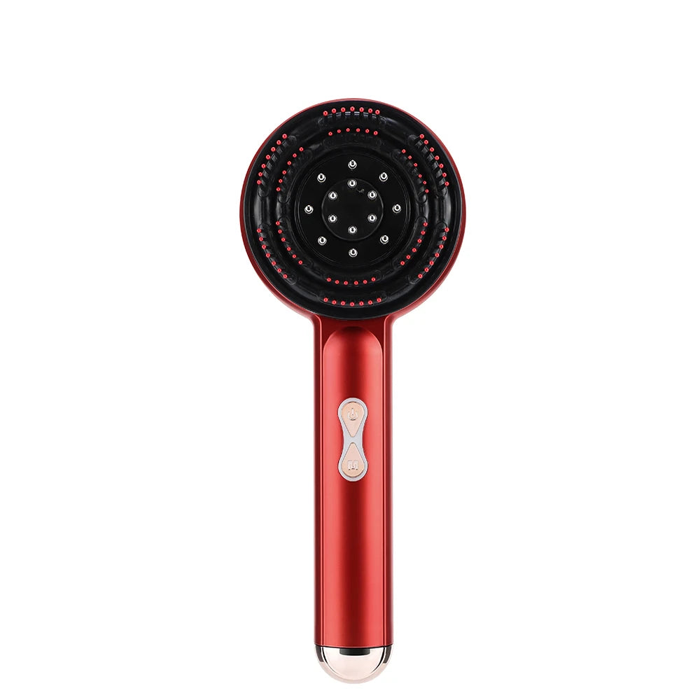 Hair Care Massage Comb EMS Micro-current Head Massager 660 Infrared Red Light Anti Hair Loss Hairbrush Scalp Oil Applicator Peaceful Pleasures Health and Wellness Red