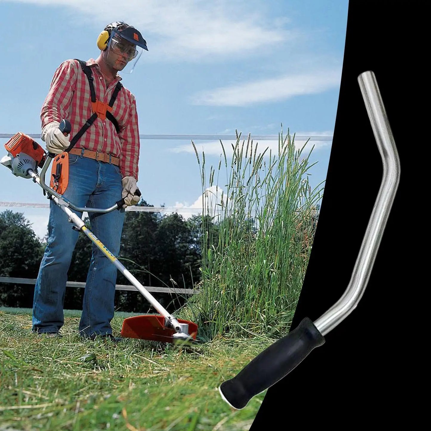 Lawn Mower Handle Lawn Trimmer Handle Trimmer Handle Ergonomic Motor Recoil Replacement Garden Power Tools Accessories Peaceful Pleasures Health and Wellness