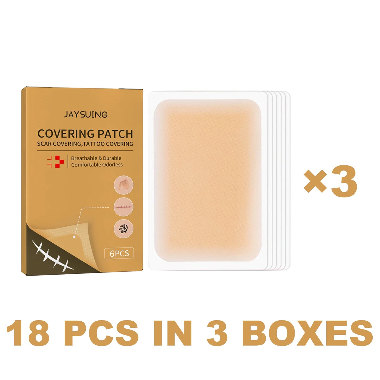 Jaysuing 6-Pack Waterproof Concealer Patches – Tattoo & Skin Cover