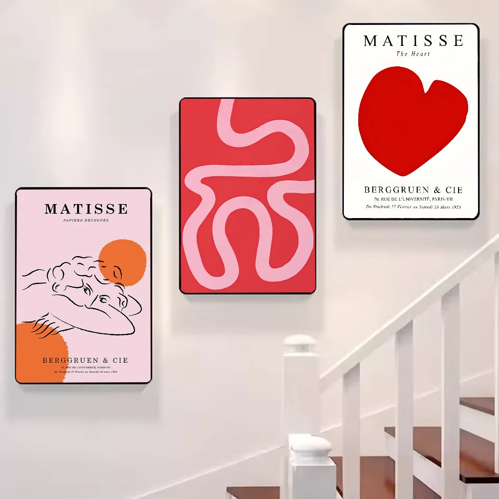 Abstract Pink Matisse Floral Art Poster | Waterproof Wall Décor Art Wall Poster Peaceful Pleasures Health and Wellness