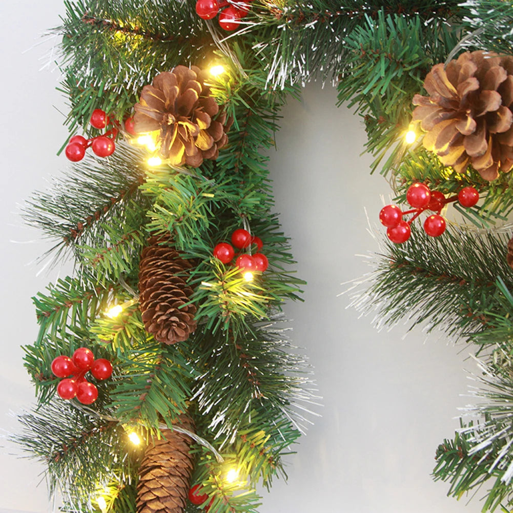 Christmas Red Berry Rattan Garland 180cm/270cm | Holiday Decor