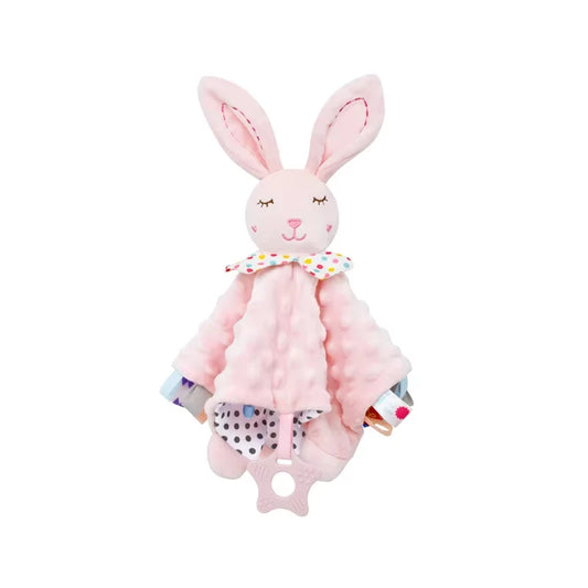 Elephant Baby Comforter Blanket Soft Appease Towel Baby Rattle Animals Toys Soothe Reassure Sleeping Towel Lathe HangingToddler Peaceful Pleasures Health and Wellness Rabbit-Pink