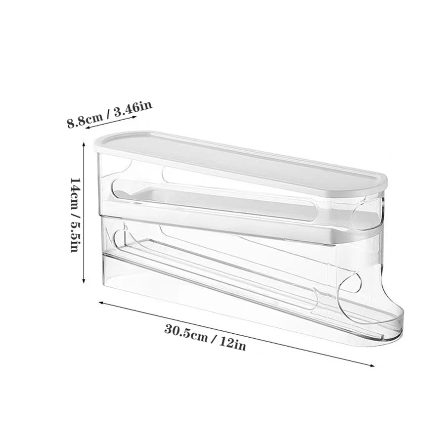 Automatic Rolling Egg Holder for Fridge – Stackable Egg Organizer & Dispenser Rack
