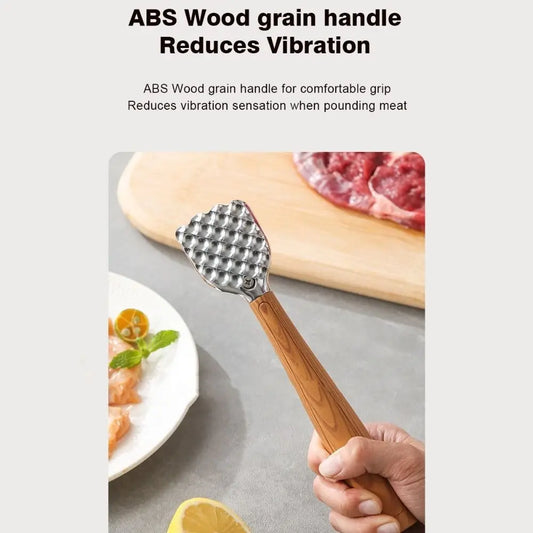 Double-Sided Meat Tenderizer Mallet | Zinc Alloy Wood Handle Meat Tenderizer Mallet Oasis Select