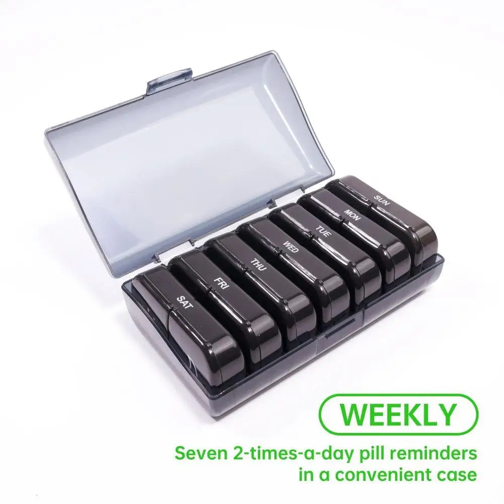 Waterproof Pill Organizer 14 Compartments 7 Day Morning Evening Medicine Box Large-capacity Sealed Portable Medicine Storage Box Peaceful Pleasures Health and Wellness