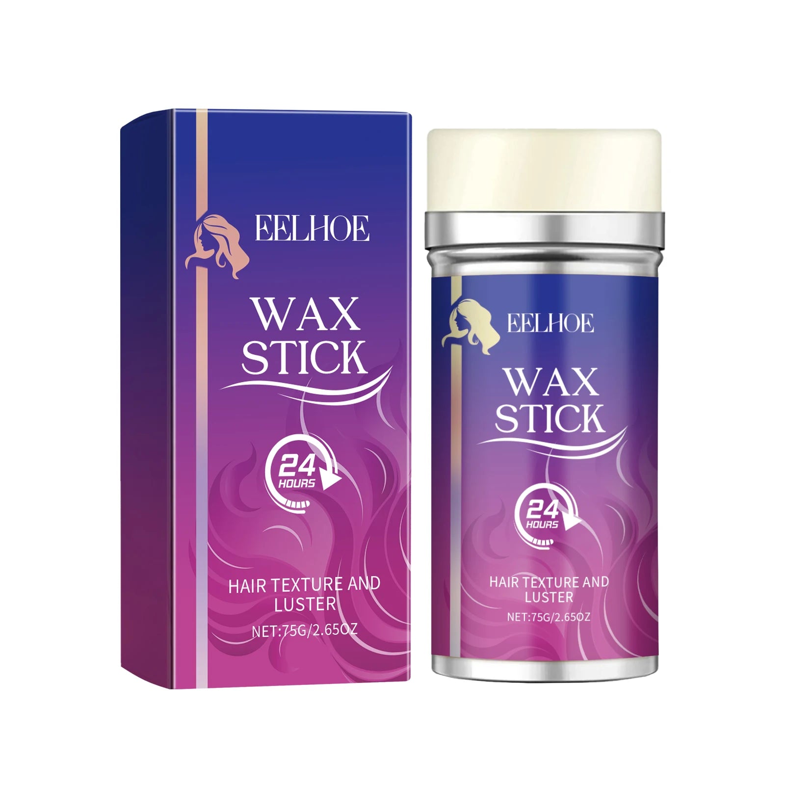 EELHOE Hair Wax Stick Anti-Frizz Strong Hold Styling 75g Hair Wax Stick Peaceful Pleasures Health and Wellness 75g Boxed