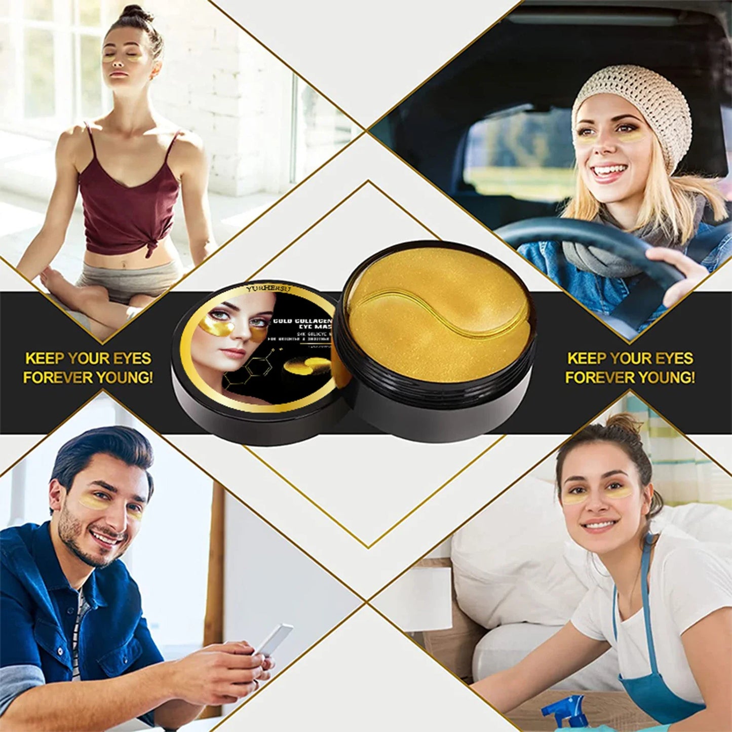 YURHERSU Golden Eye Mask Patches – Moisturizing & Firming