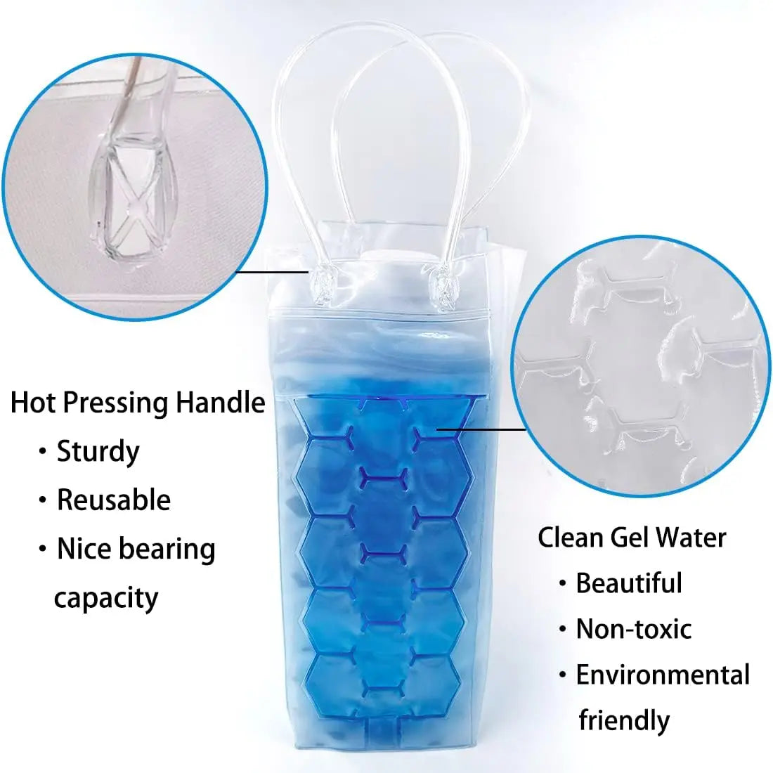 Ice Chiller Bag for Wine Bottle Cooler for Party Cooler for Red White Champagne or Sparkling Gel Cooling Holder Freestanding Peaceful Pleasures Health and Wellness