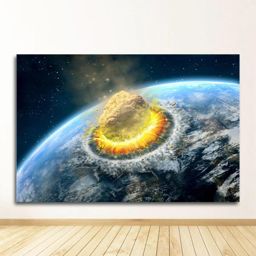 Space Galaxy Canvas Wall Art – Astronaut Planet Universe Poster