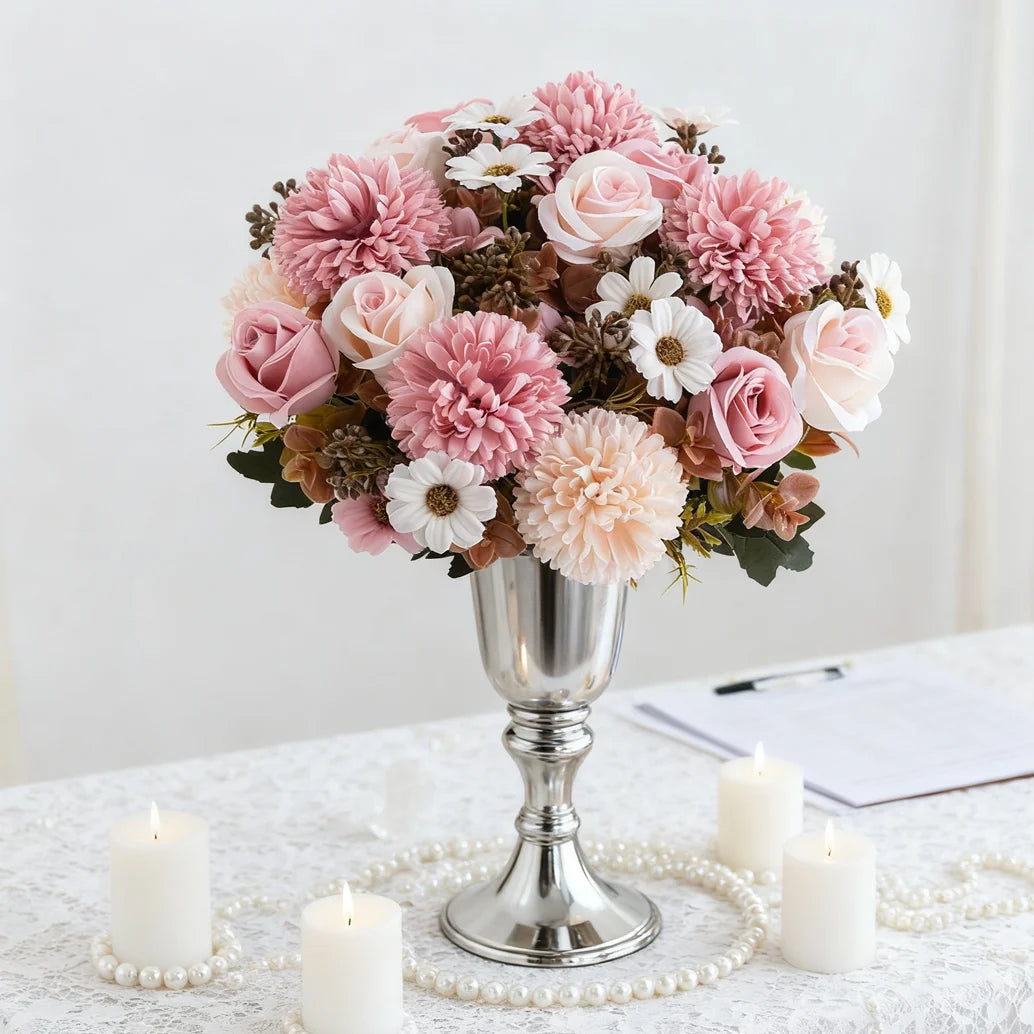 Artificial Silk Rose Bouquet – Wedding & Home Décor Flowers