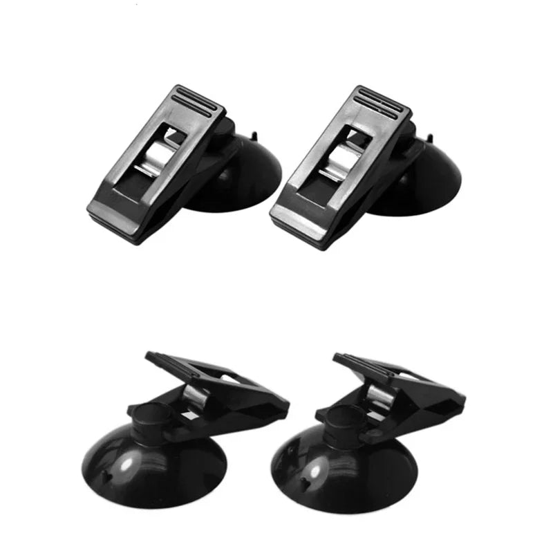 1 Pair Car Interior Window Clip Mount Black Suction Cap Clip Plastic Sucker Removable Holder For Sunshade Curtain Towel Ticket Peaceful Pleasures Health and Wellness