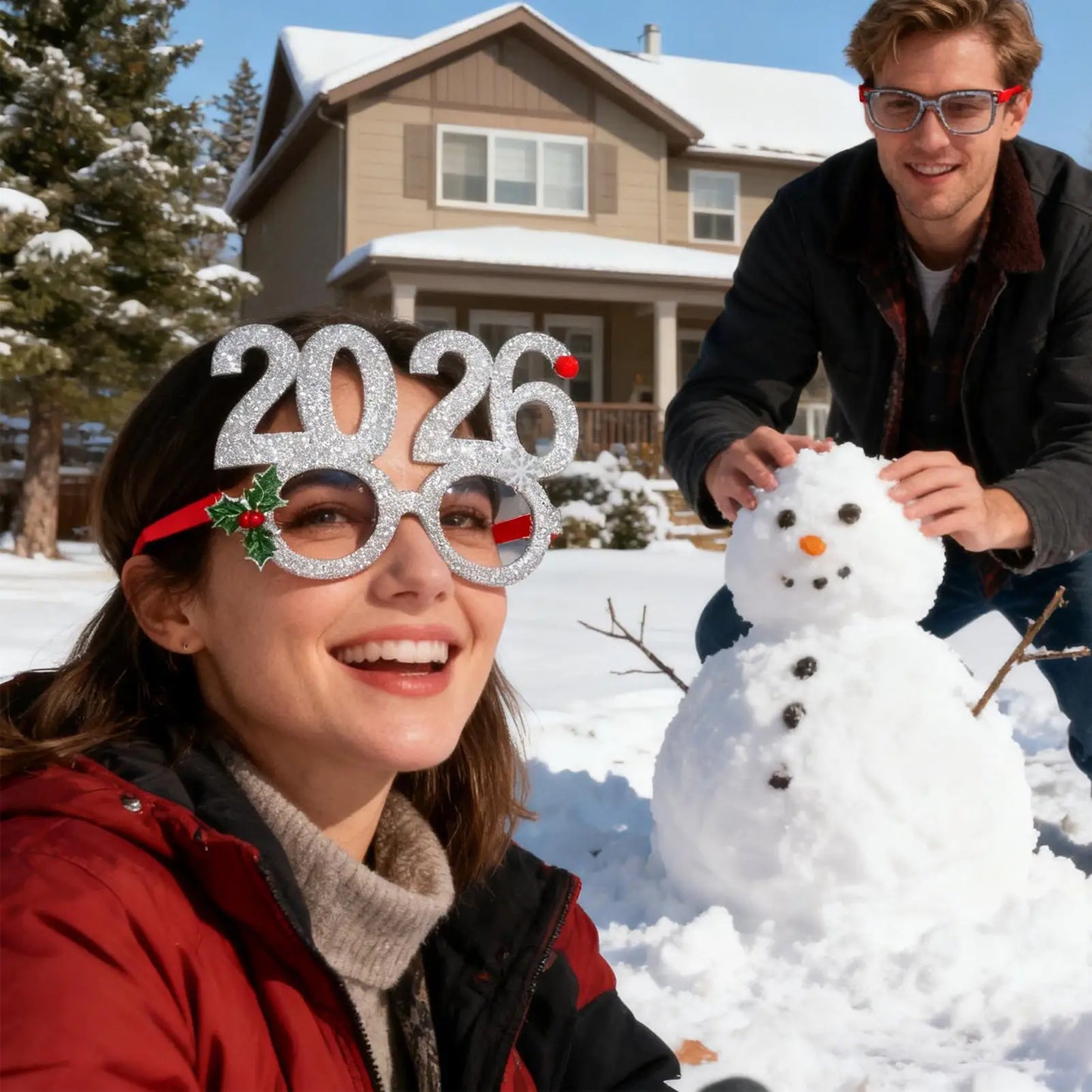 Funny 2026 Christmas Glasses | Holiday Party Photo Booth Eyewear