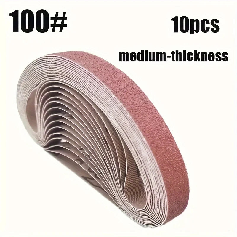10pcs 60/100/240/320/800#Small Mini Belt Sander For Grinding Stainless Steel Polishing Rust Removing Abrasive Fabric 520x20mm Peaceful Pleasures Health and Wellness 10Pcs 100Grits