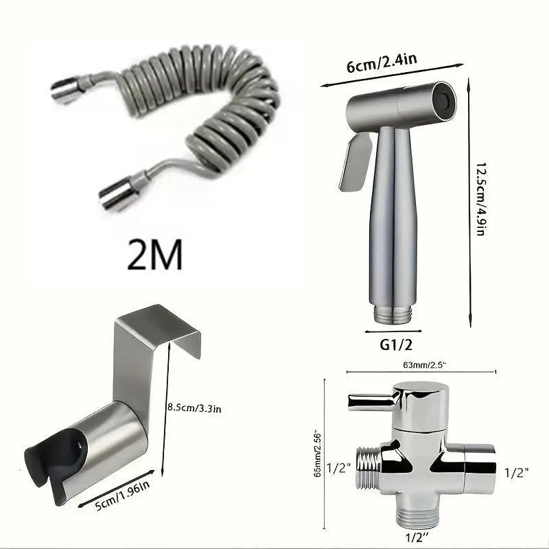 Handheld Bidet Sprayer | 3-Way Valve & Self-Cleaning | Wall Mount