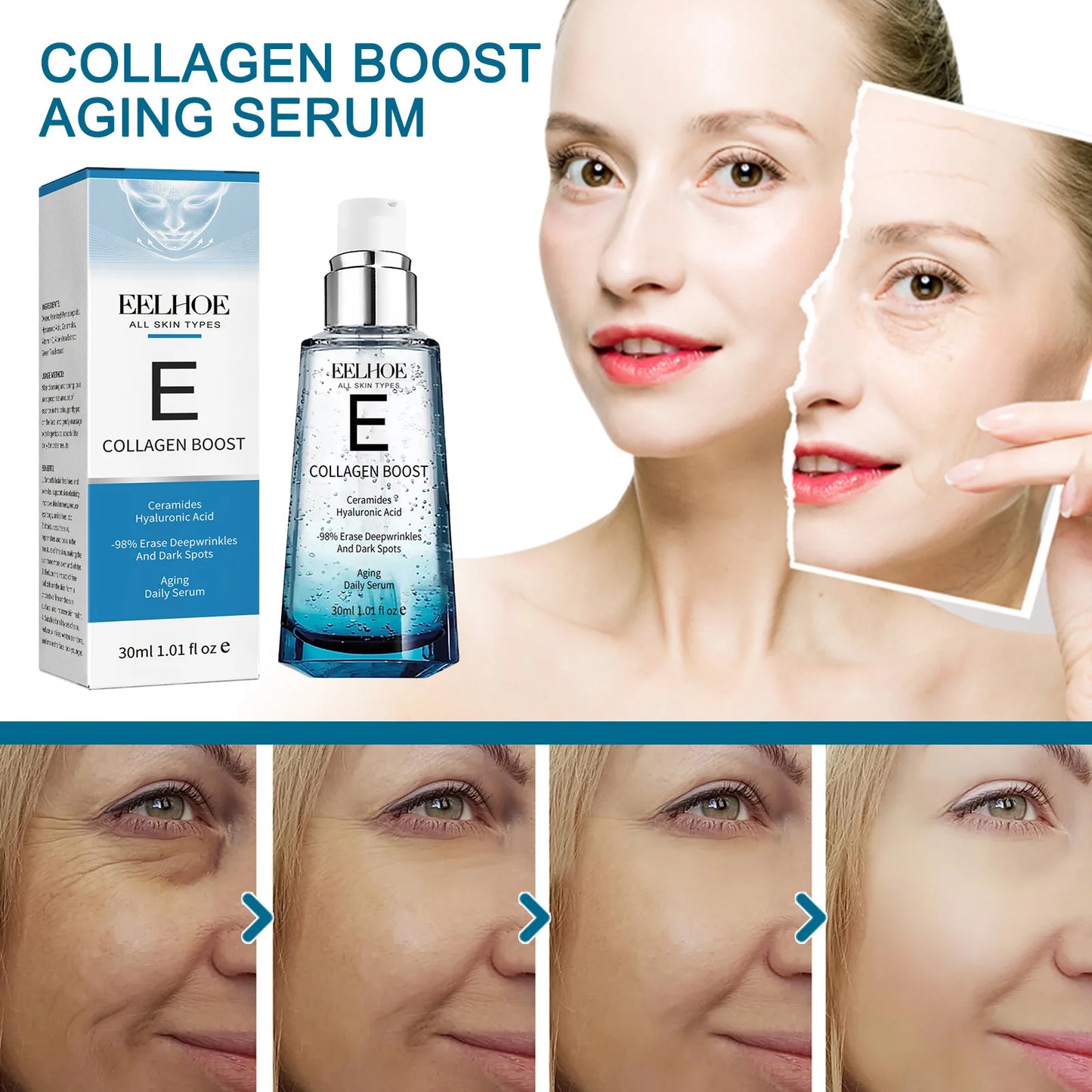 Collagen Boost Anti Aging Serum for Wrinkle and Dark Spot Removal Peaceful Pleasures Health and Wellness