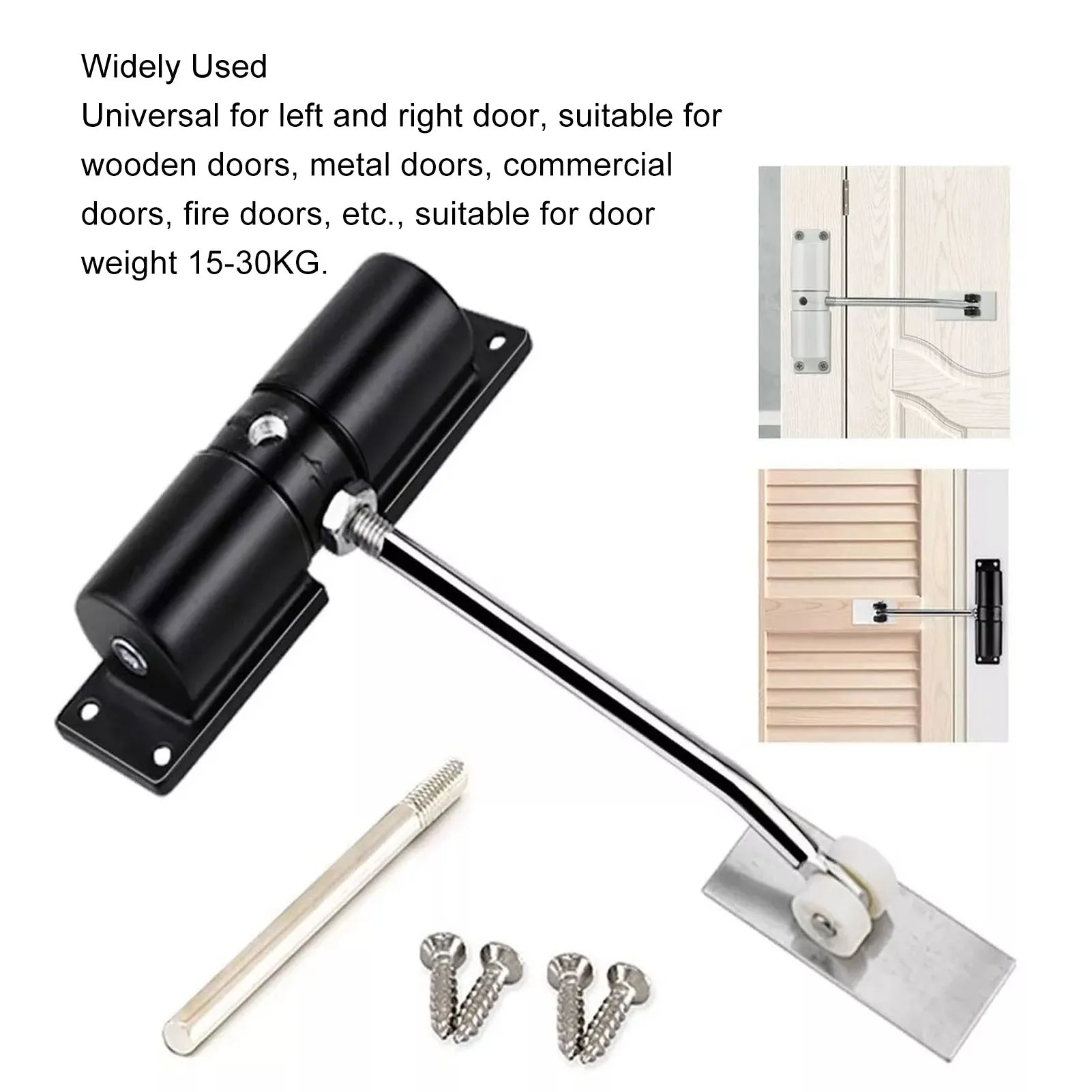 Automatic Door Closer Quiet Aluminum Alloy Self Closing Door Mechanism for Home Hotel Office Door Closer Spring Door Closer Peaceful Pleasures Health and Wellness