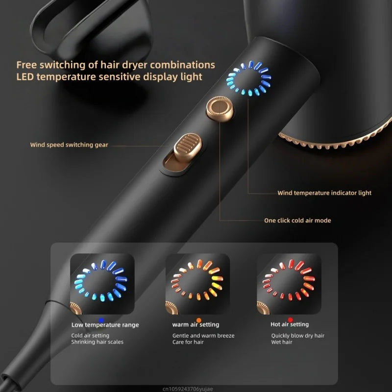 Latest 2400W Quick Drying Hair Dryer With Led Display Light And Billion Level Blue Light Negative Ion Hair Dryer Peaceful Pleasures Health and Wellness