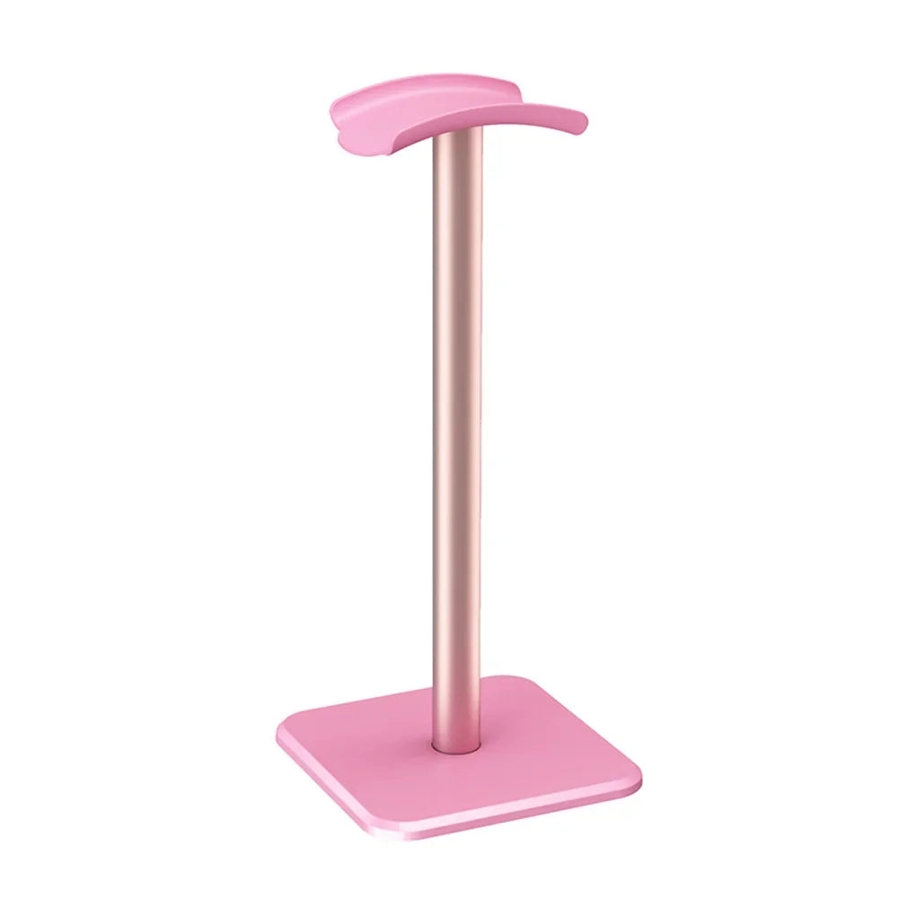 Aluminium Alloy Headphone Stand Rack Space Saving Desktop Organizer Display Earphone Mount Hanger Headset Support Stand Peaceful Pleasures Health and Wellness Pink