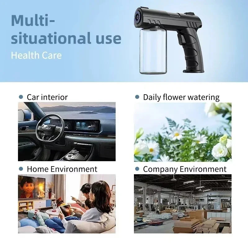 2026 Flash Sale Style 280ML Barber Sprayer Bottle Wireless Electric USB Nano Blue Light Steam Spray Gun Garden House Peaceful Pleasures Health and Wellness
