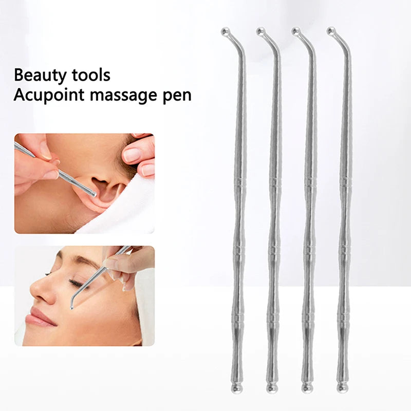 Double Head Stainless Steel Manual Acupuncture Pen Trigger Point Massager Deep Tissue Massage Tool For Body Meridian Pain Relief Peaceful Pleasures Health and Wellness