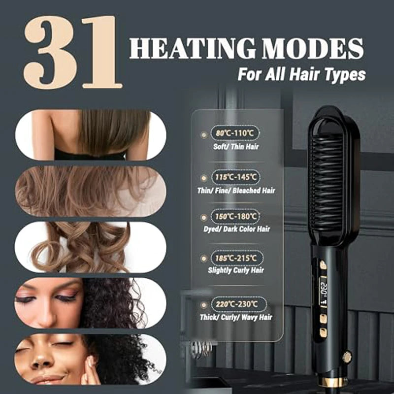 New Multiple Gear Intelligent Temperature Control Multi- Function Haircare Accessories Styling Machine Hair Straight Brush Peaceful Pleasures Health and Wellness
