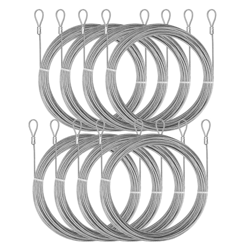 2M Wire Rope 4 Roll 304 Stainless Steel Cable with Crimp Sleeves Rustproof Cable for Garden Trellis Clothesline Railing Trellis Peaceful Pleasures Health and Wellness 8 PC 2m