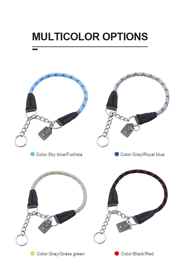 Truelove P-Chain Reflective Nylon Dog Collar TLC5373 Peaceful Pleasures Health and Wellness