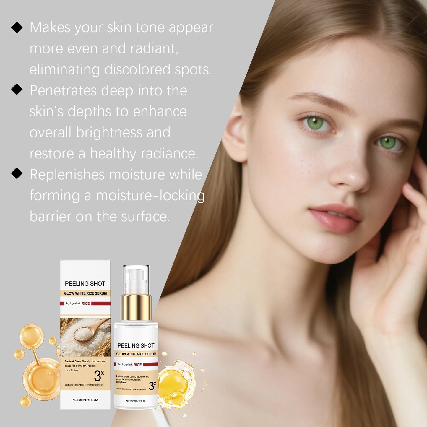 Rice Essence Brightening Serum | Niacinamide & Ceramide 30ml