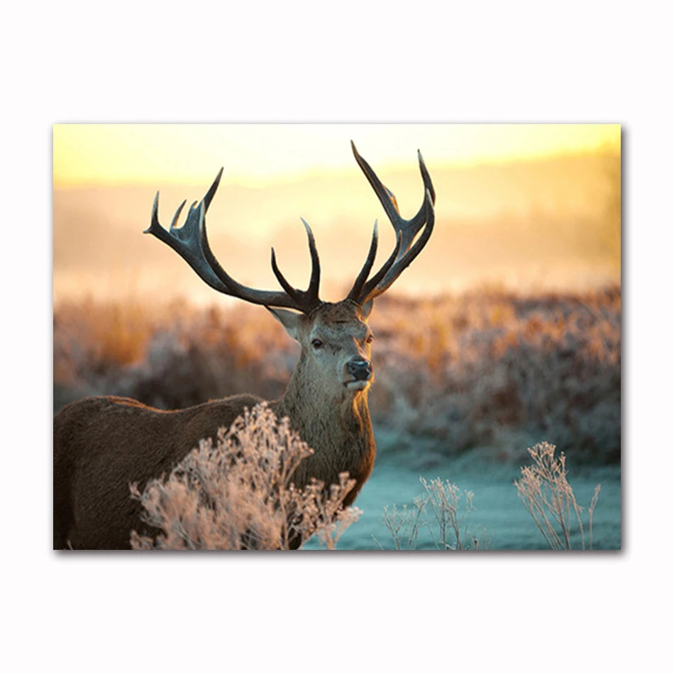 Autumn Landscape Canvas Wall Art | Nature Scenery Animal Print Canvas Wall Art Peaceful Pleasures Health and Wellness