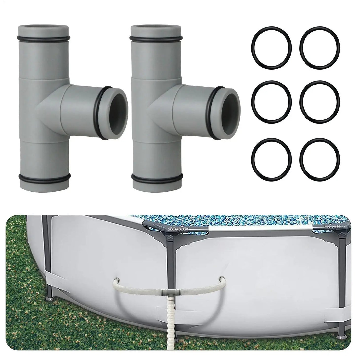 32mm T-Shape Pool Hose Connector | Rust-Resistant Filter Joint