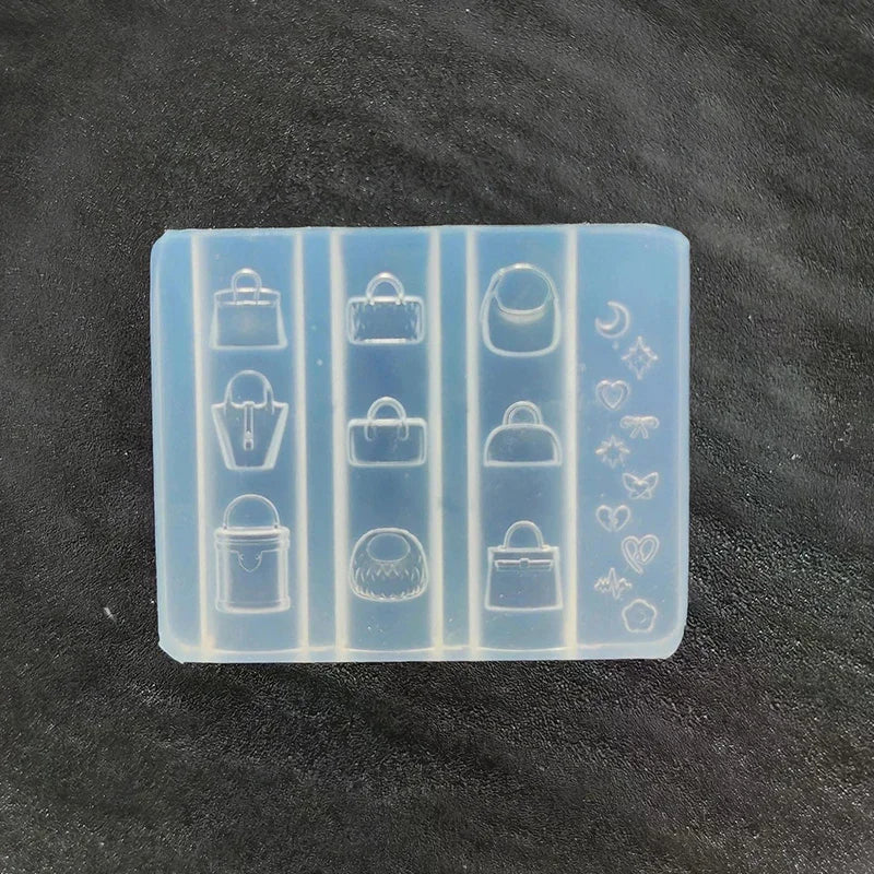 1 Pcs 3D Cute Cartoon Bag Shape Nail Art Decoration Mold Diy Silicone Transparent Nail Art Templates Nail Mold Nail Charms Gift Peaceful Pleasures Health and Wellness