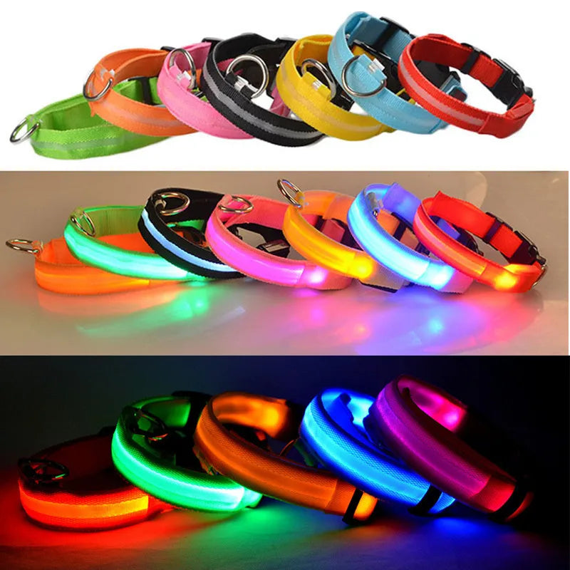 Colorful USB Rechargeable Pet Dog LED Glowing Collar Luminous Flashing Necklace Outdoor Walking Night Safety Supplies DC05 Peaceful Pleasures Health and Wellness