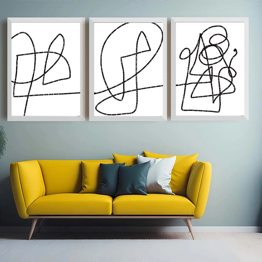 Nordic Abstract Black & White Canvas Wall Art | Minimalist Print Canvas Wall Art Print Peaceful Pleasures Health and Wellness