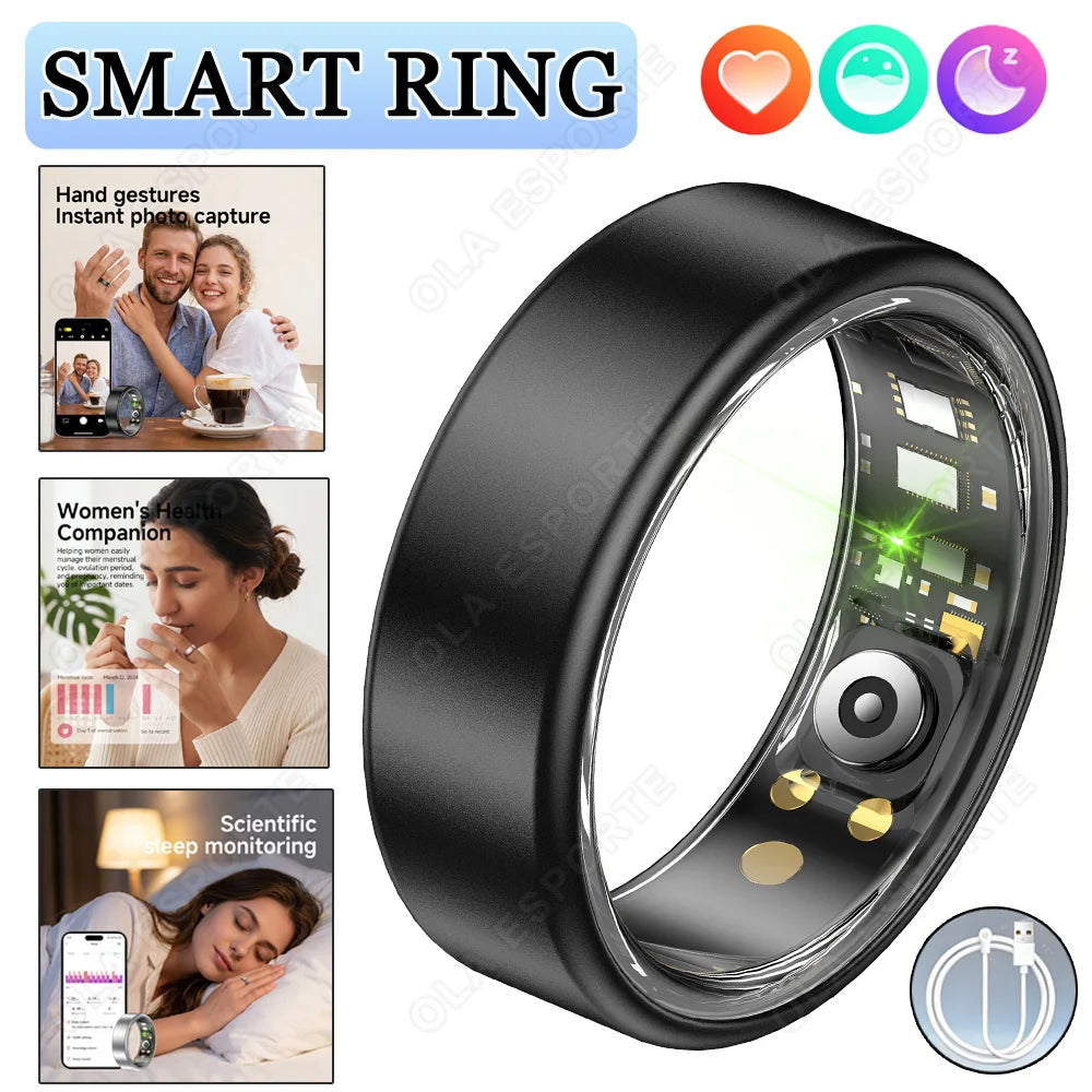 Smart Ring | Heart Rate, Sleep & SpO₂ Tracker + Charging Case