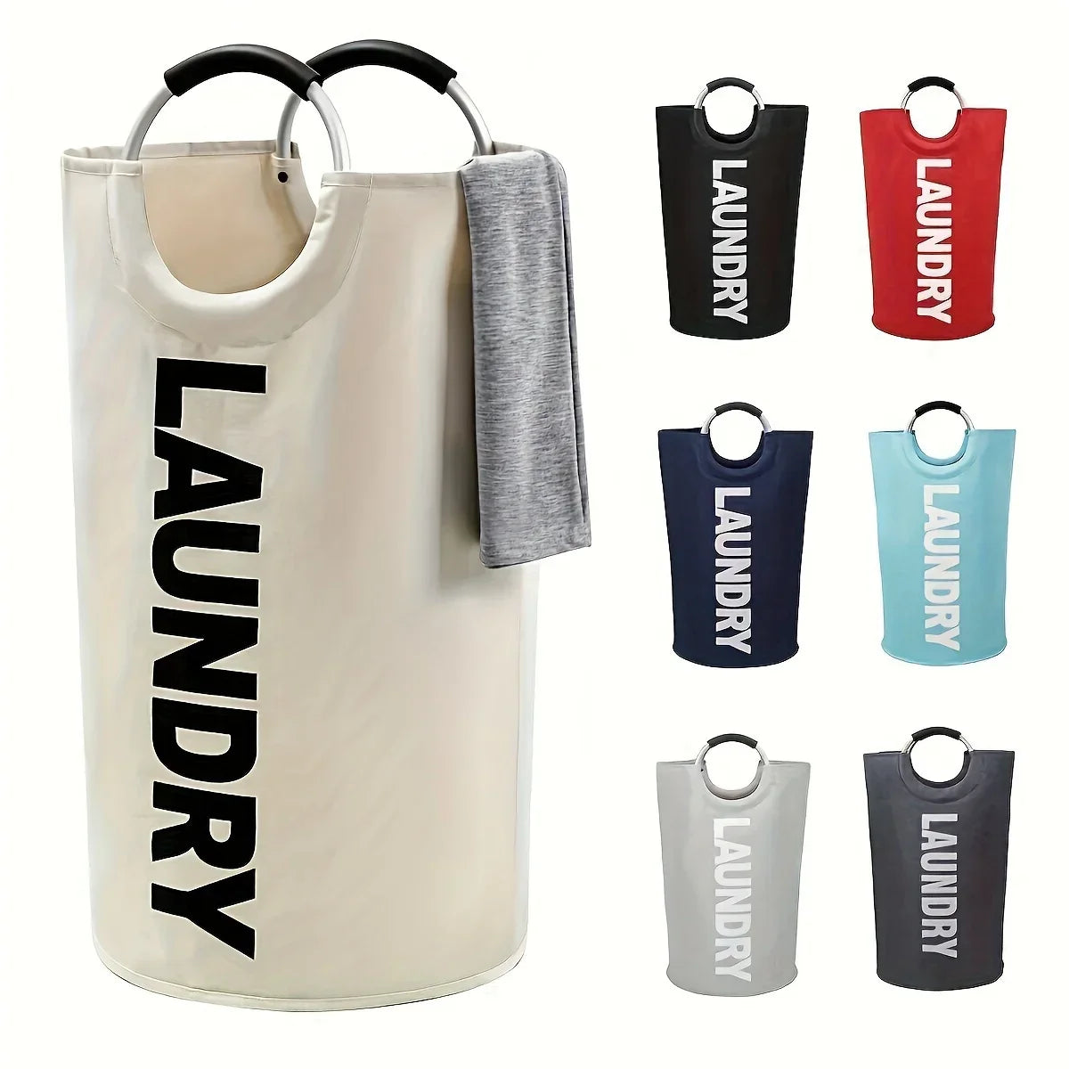 Extra-Large Foldable Waterproof Laundry Basket | Padded Handle