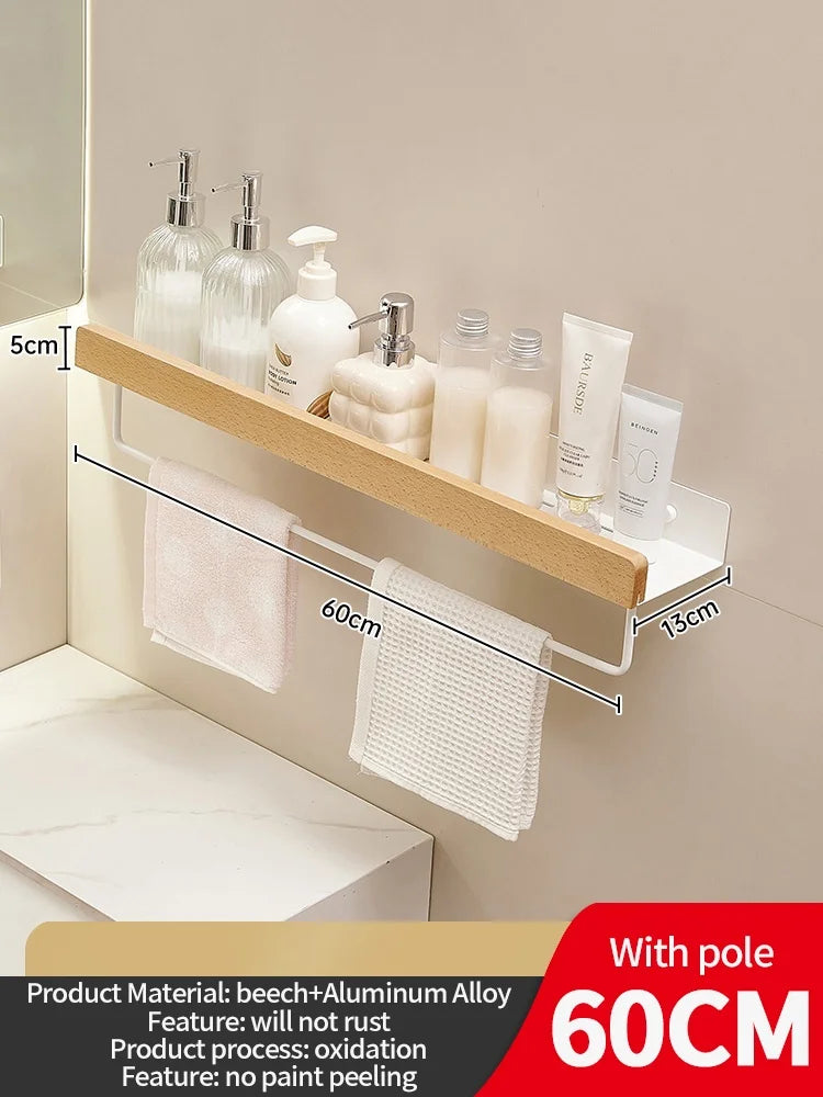 Wooden Wall Mounted Shelf – Bathroom, Kitchen & Living Room