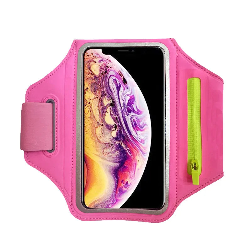Running Bag For Phone Case On Hand Armband On The Phone Bags Accessories Wrist Armbands mp3 mp4 Bags Sport Phone Sleeve Bags Peaceful Pleasures Health and Wellness Rose red(6.7 inch)