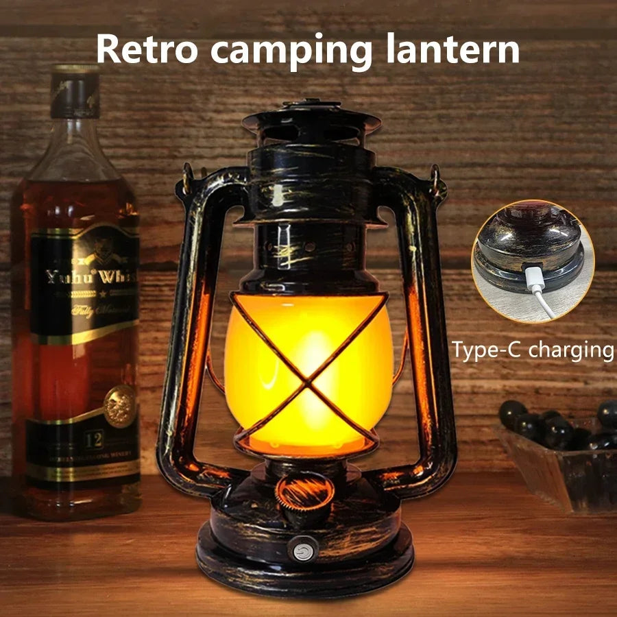 Retro LED Horse Lantern – Rechargeable Portable Hanging Lamp