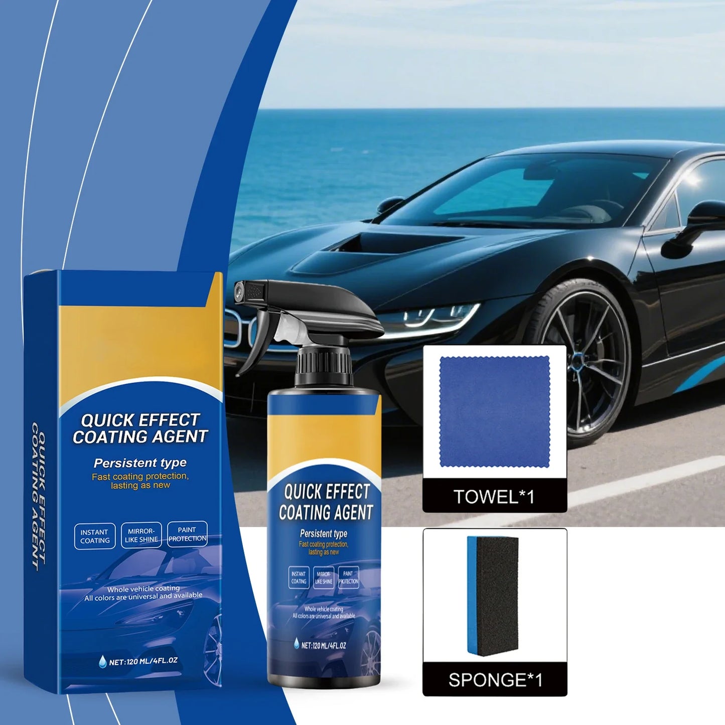 JAKEHOE Car Coating Spray – Hydrophobic Paint Protection Kit