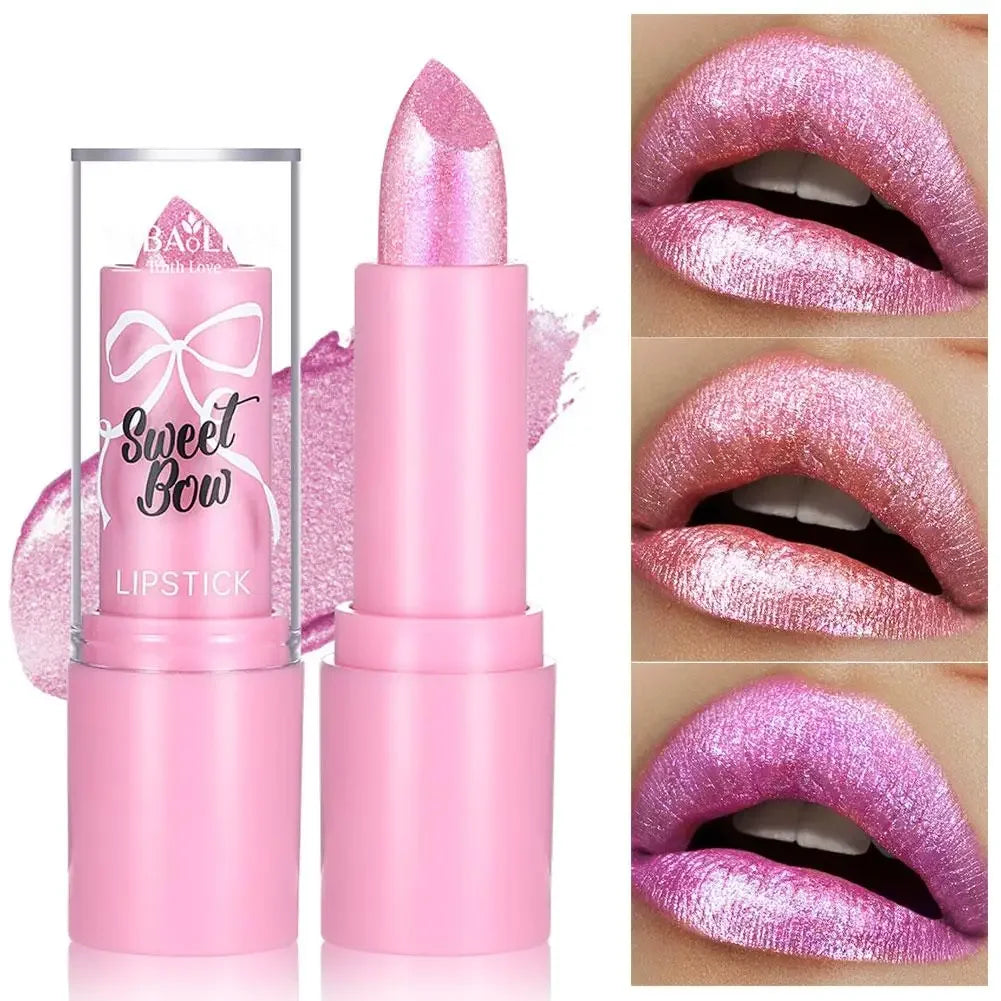 Metallic Glitter Lipstick — High Shine Shimmer Lip Color Lip Makeup Peaceful Pleasures Health and Wellness