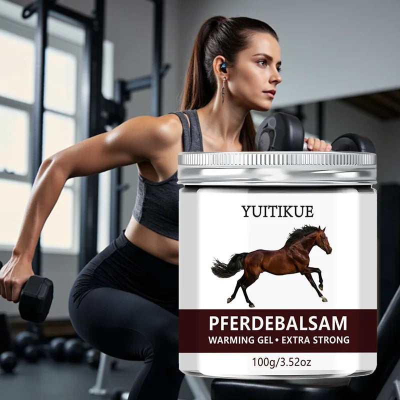 YUlTlKUE Pferdebalsam Warming Gel Extra Strong Muscle Comfort Body Care Warming Relief Balm 100g Peaceful Pleasures Health and Wellness